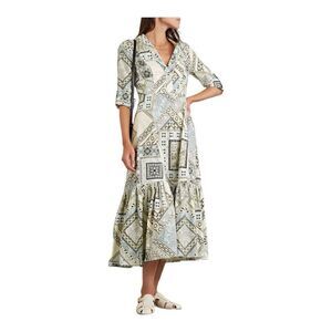 Etro Mediterranean Patchwork Midi Dress Size 2 (38)